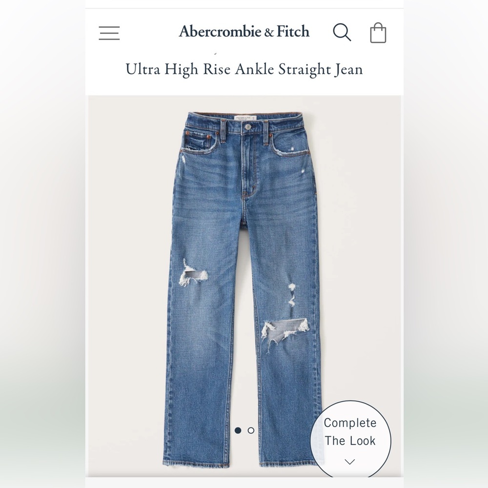 Abercrombie Ankle Straight Ultra High Rise Size 27 xs